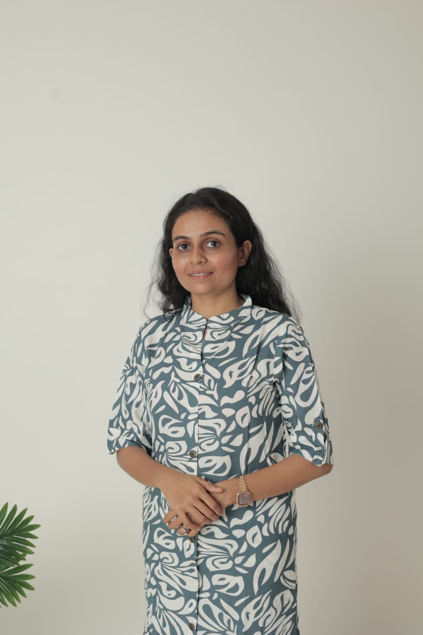 Portrait of a Woman in a Floral Shirt