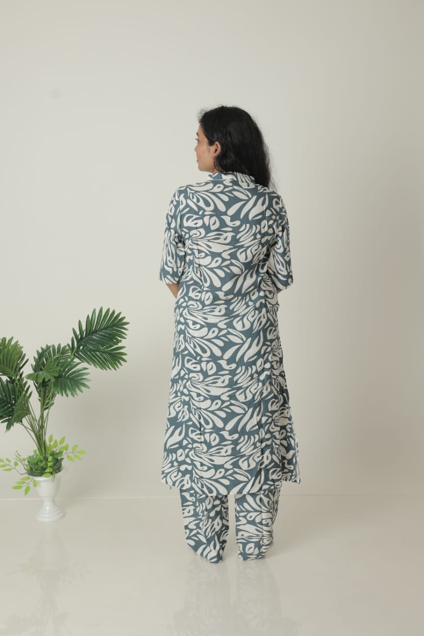 Portrait of a Woman in a Floral Shirt